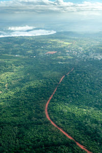 High angle view of landscape against sky