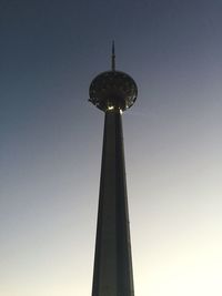 Low angle view of communications tower