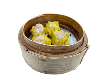 Food in bowl against white background