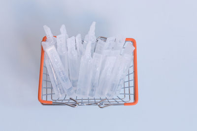 High angle view of umbrella against white background