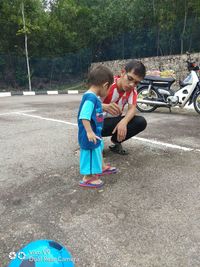 Children with umbrella