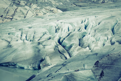 Full frame shot of frozen ice