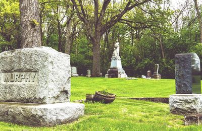 View of statue in cemetery