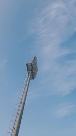 Low angle view of security camera against clear sky