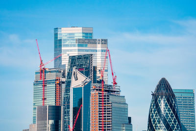 This panoramic view of the city square mile financial district of london.