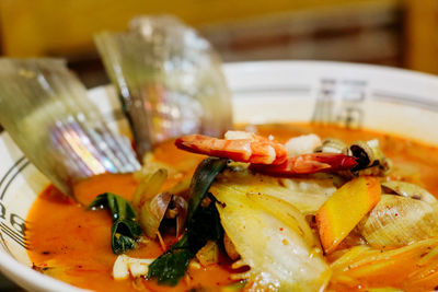 Close-up of seafood in plate