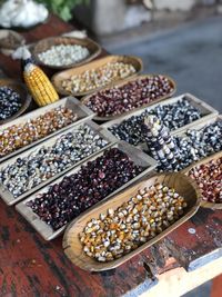 Colorful maize grains