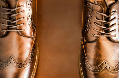 Close-up of brown shoes