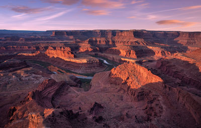 Aerial view of dramatic landscape