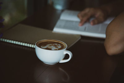 Coffee cup on table