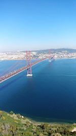 High angle view of bridge over sea