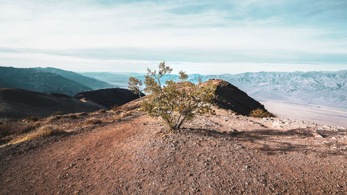 Scenic view of rocky mountains against sky