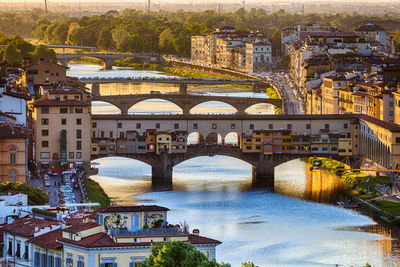 Bridge over river in city