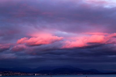 Scenic view of dramatic sky at night