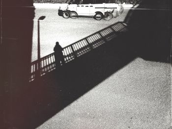 Shadow of woman on wall
