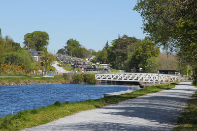 Scenic view of river against clear sky