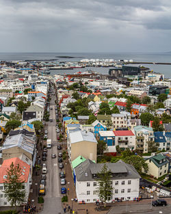 View looking north-west direction from the steeple of the hallgrimskirkja