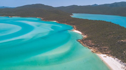 High angle view of swimming pool at beach