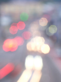 Defocused image of illuminated lights