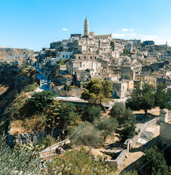 High angle view of townscape against sky