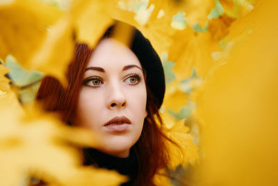 Close-up portrait of a young woman