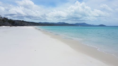 Scenic view of beach against sky