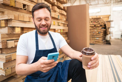 Young man using mobile phone