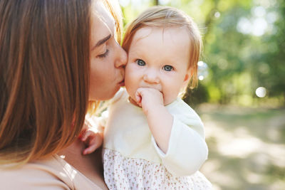 Portrait of mother and daughter