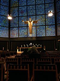 View of illuminated lights at night