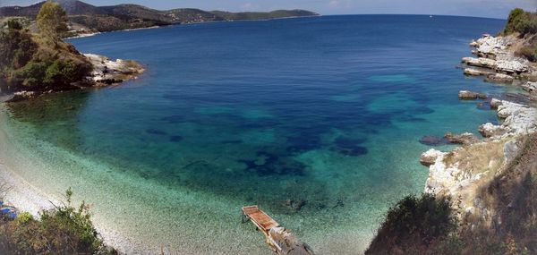 High angle view of bay