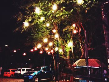 View of illuminated street light at night