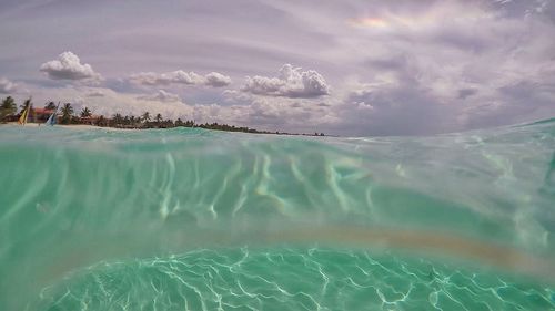 Close-up of sea against sky