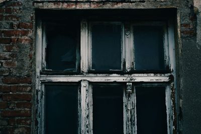 Close-up of abandoned window