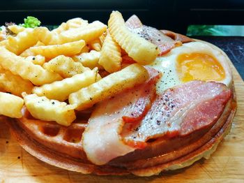 Close-up of breakfast on plate