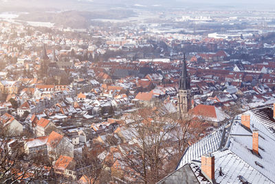 High angle shot of townscape