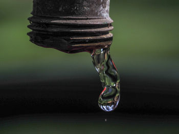 Close-up of water drops on glass