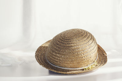 Close-up of seashell on table