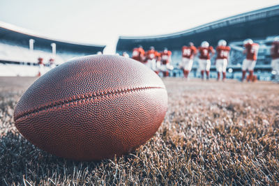 Close-up of ball on field