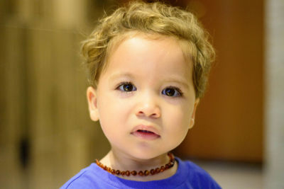 Close-up portrait of cute baby