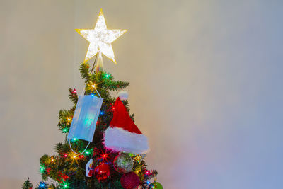 Christmas tree against sky