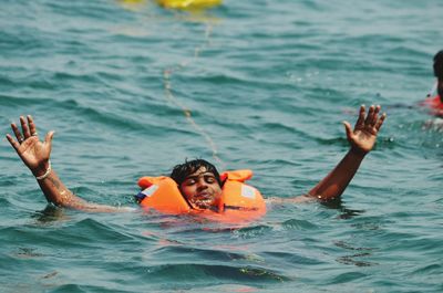 Young man in summer vacations