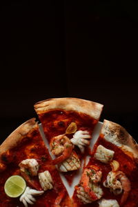 Close-up of pizza on plate