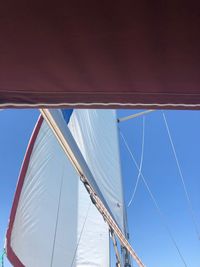 Low angle view of sailboat against sky