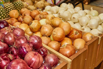 Close-up of vegetables for sale at market stall