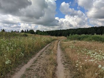 Scenic view of land against sky