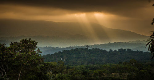 Scenic view of landscape against sky during sunset