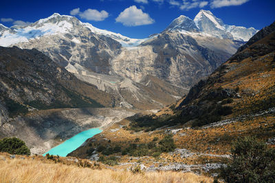 High angle view of mountain range