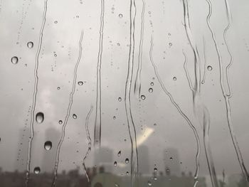 Full frame shot of wet glass