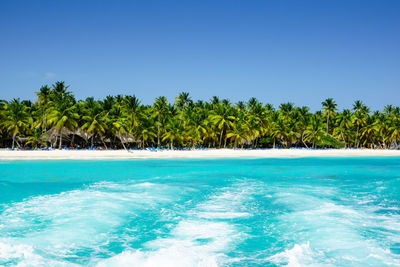 View of swimming pool in sea