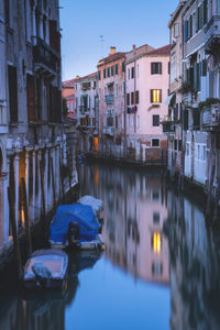 Blue hour in venice, italy, europe.